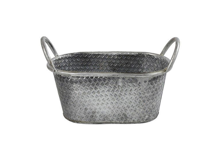 Countryfield – Plantenbak van zink – Plantenmand – L.24 B.14 H.15cm