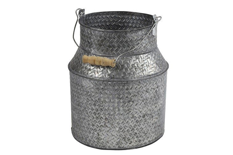 Plantenbak Bella metaal ro 18x18x22 cm zink 1 stuk - Decostar