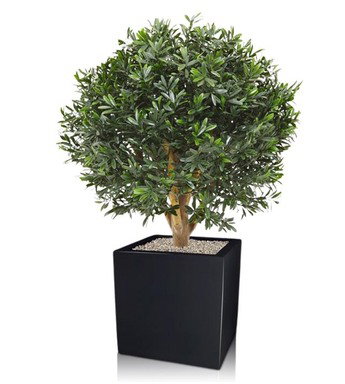 Ilex open 118x19x7 zwart kunstbloem Decostar - Decostar