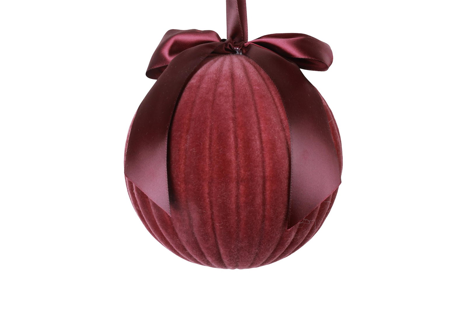 Kerstbal met lint Amara M cerise decostar - Decostar