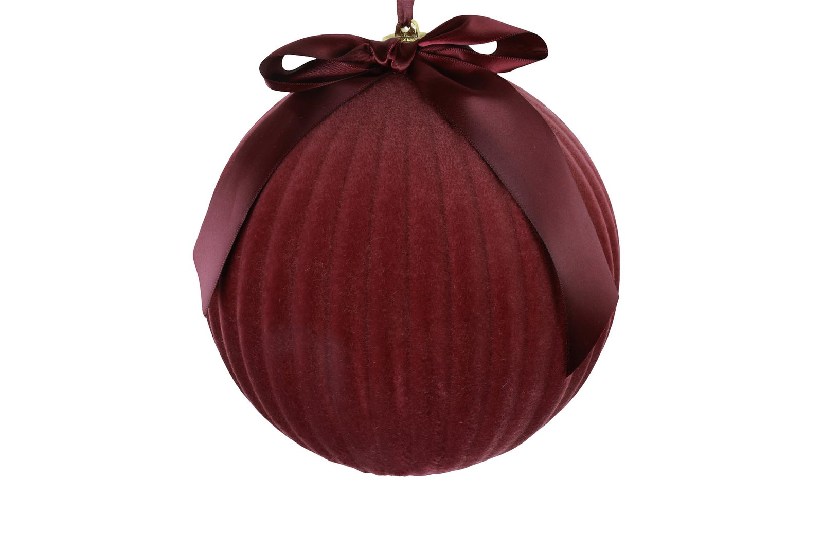 Kerstbal met lint Amara L cerise decostar - Decostar