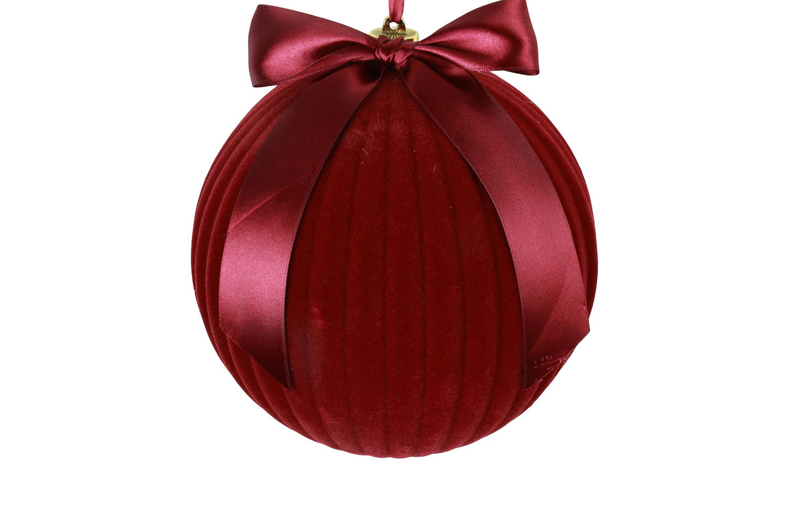 Kerstbal met lint Amara L bordeaux decostar - Decostar