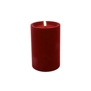 Stompkaars LED velvet lyon m donker rood dia. 10x15 cm Countryfield - Countryfield
