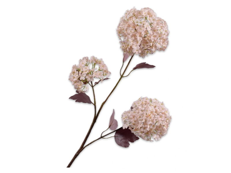 Silk-ka Kunstbloem-Zijden Bloem Sneeuwbal Tak Roze-Wit 107 cm