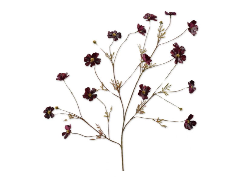 Silk-ka Kunstbloem-Zijden Bloem Cosmos Tak "Real Touch" Bordeau 104 cm