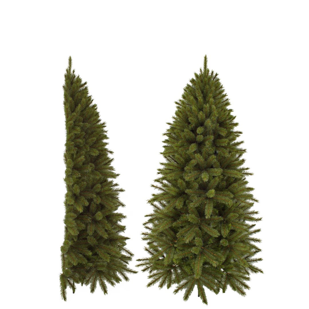 Triumph tree Forest frosted x-mas tree half wall green TIPS 457 h185xd107 cm kunstkerstboom  - 