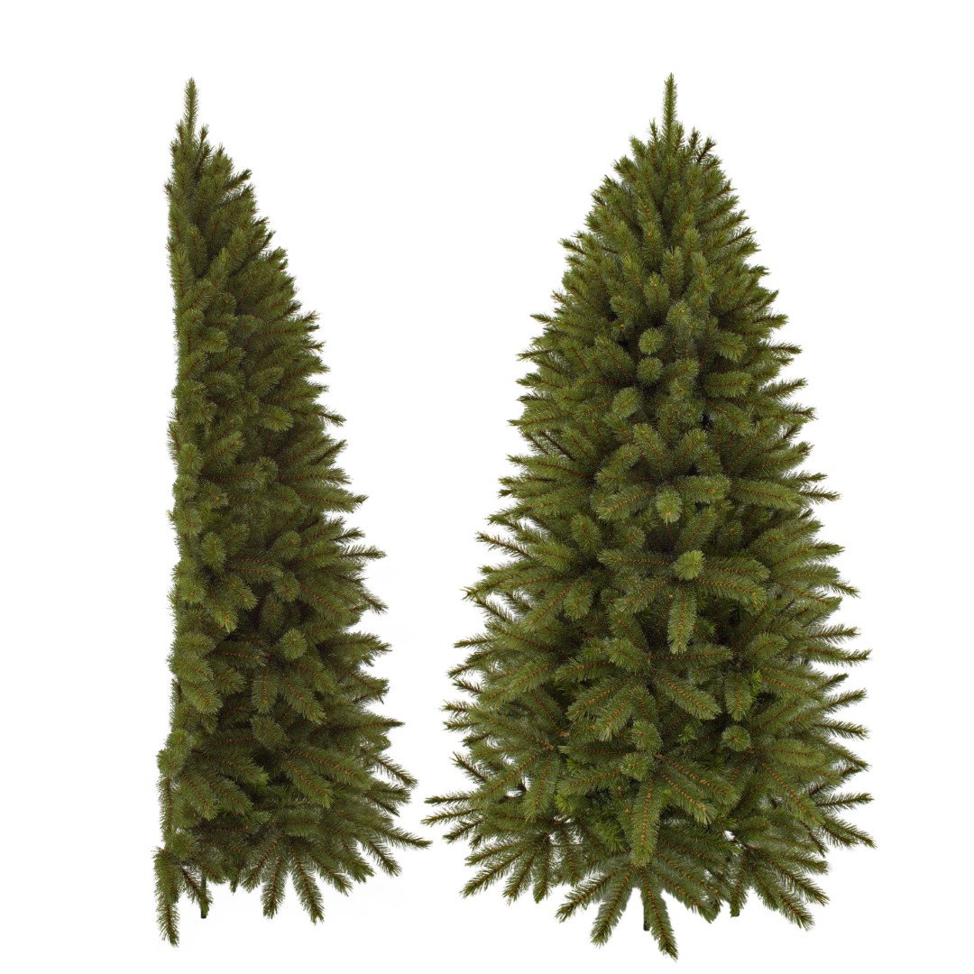 Triumph tree Forest frosted x-mas tree half wall green TIPS 657 h230xd124 cm kunstkerstboom  - 