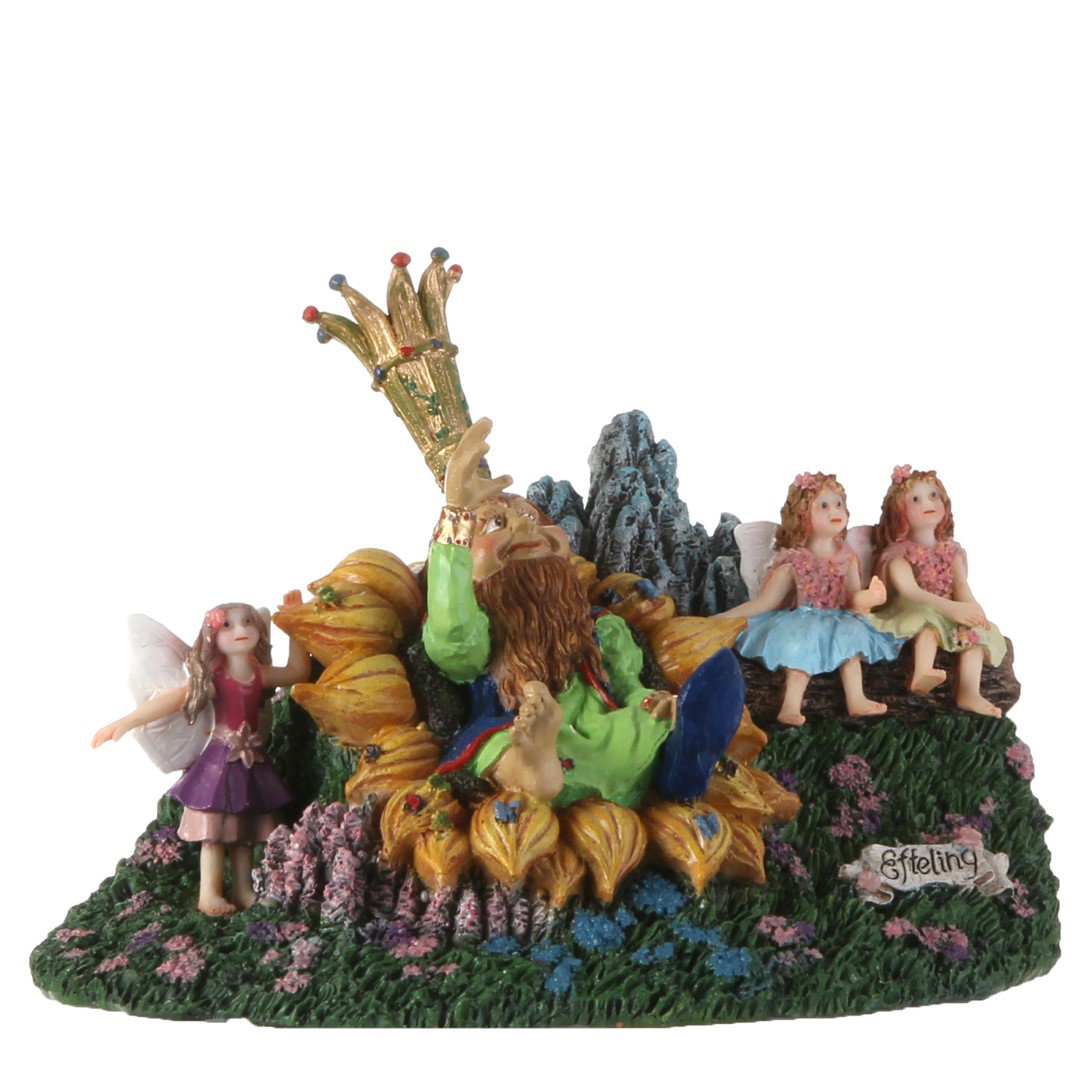 Kerstfiguur Efteling Oberon met elfjes Luville - Luville