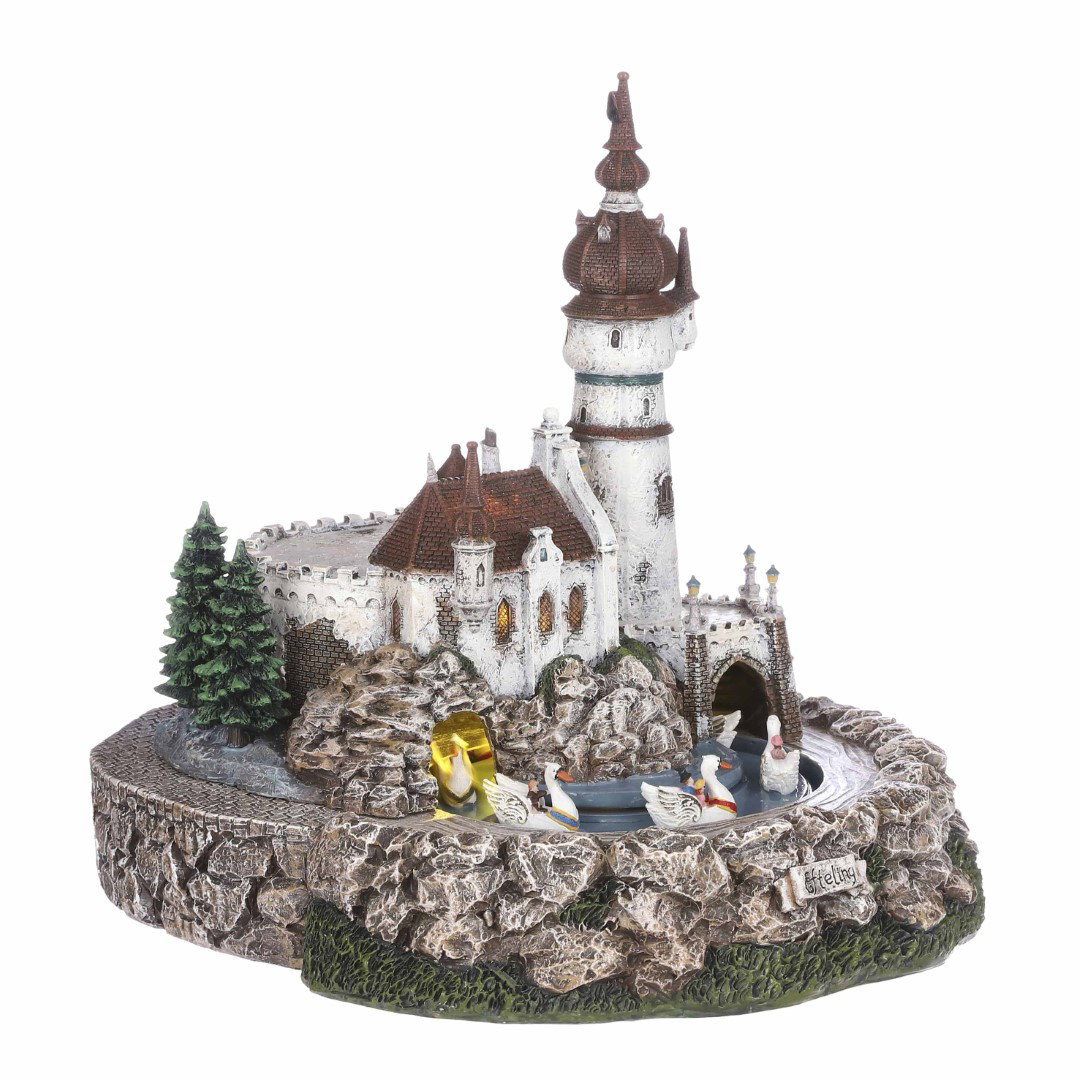 Zes zwanen incl. adapter l24xw31xh27,5 cm Efteling kersthuisje Luville - Luville
