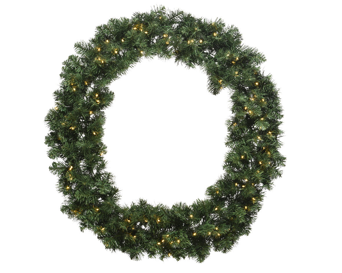 Kerstkrans Imperial krans bo D60 cm 50 LED groen/wit Everlands - Everlands