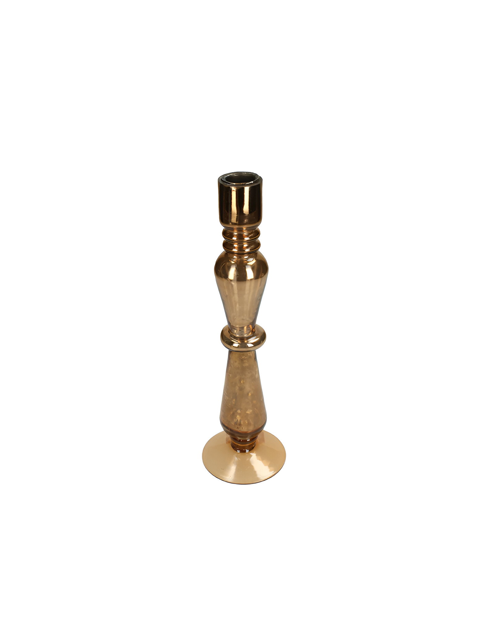 Candle stick glass amber 7.7x7.7x27cm Kersten - Kersten