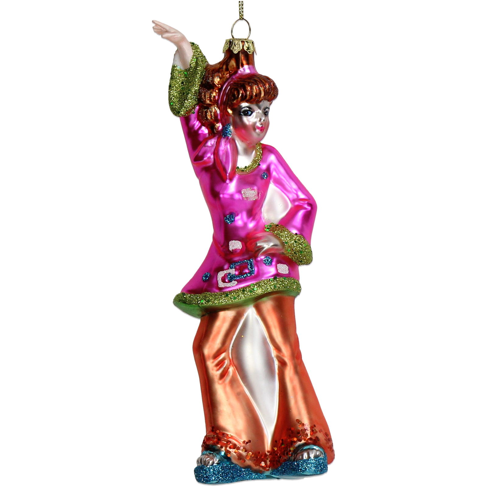 Ornament kerstbal Dancing Lady Glass Multi 16.5 cm - HD Collection