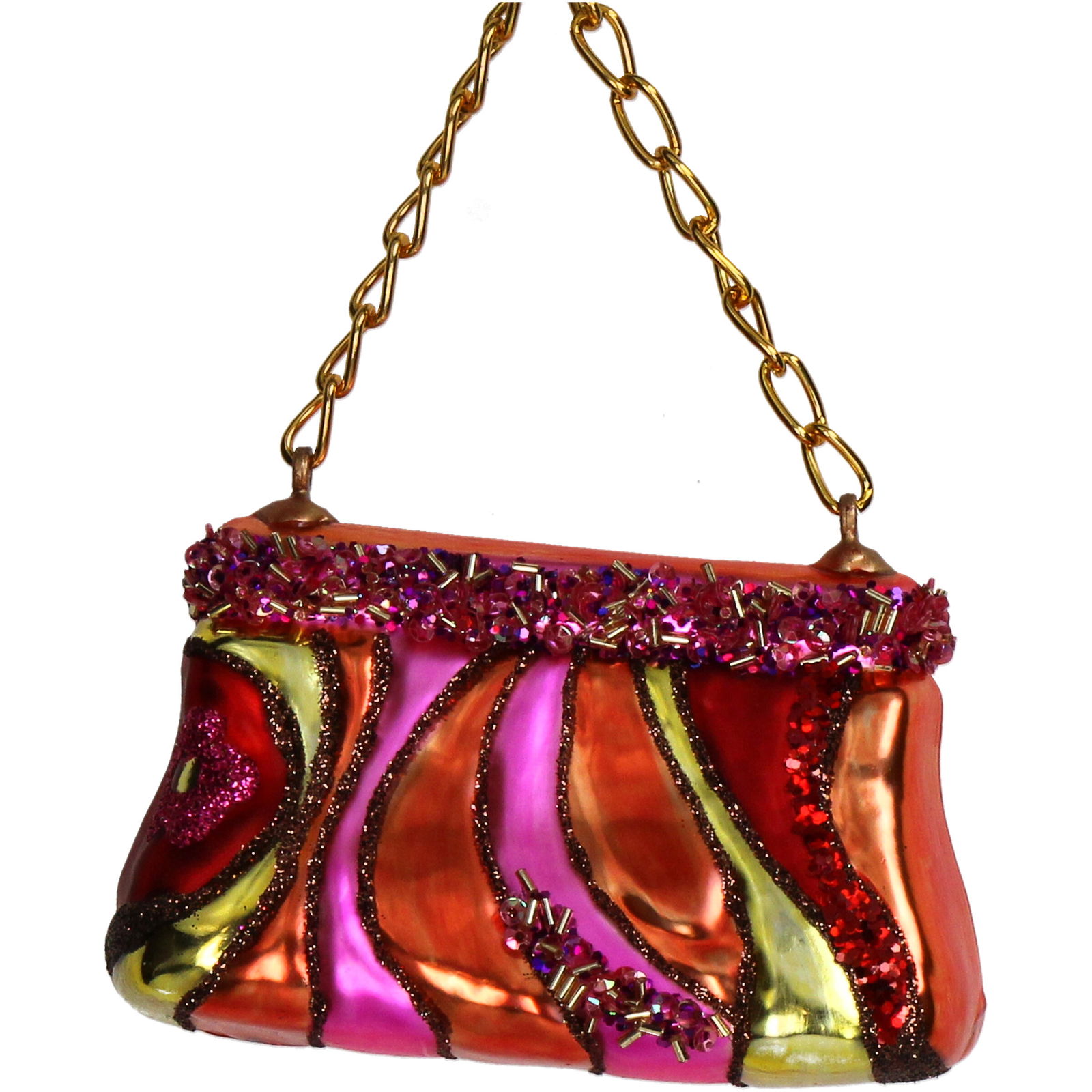 Ornament kerstbal Tas Glas Multi 10.2 cm - HD Collection