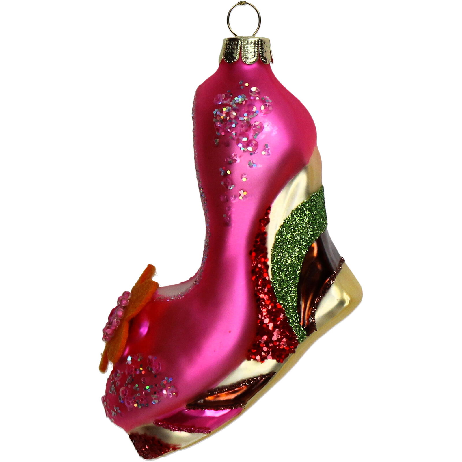 Ornament kerstbal Schoen Glas Roze 11.9 cm - HD Collection