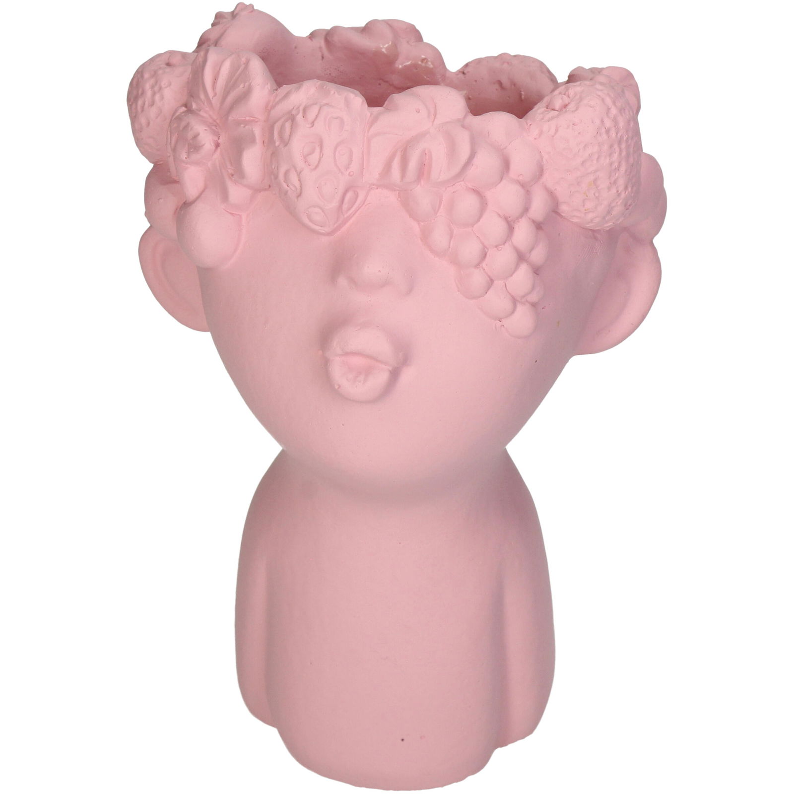 Planter Hoofd Fruit Beton Roze 12x11.5x18.5 cm - HD Collection