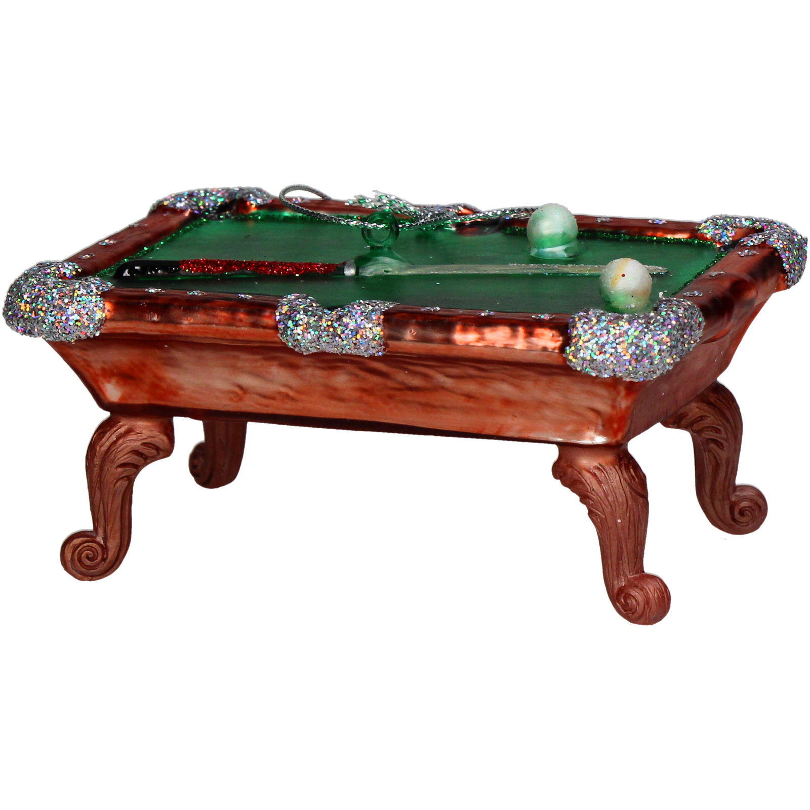 Ornament kerstbal Biljart glas Bruin 11.4 cm - HD Collection