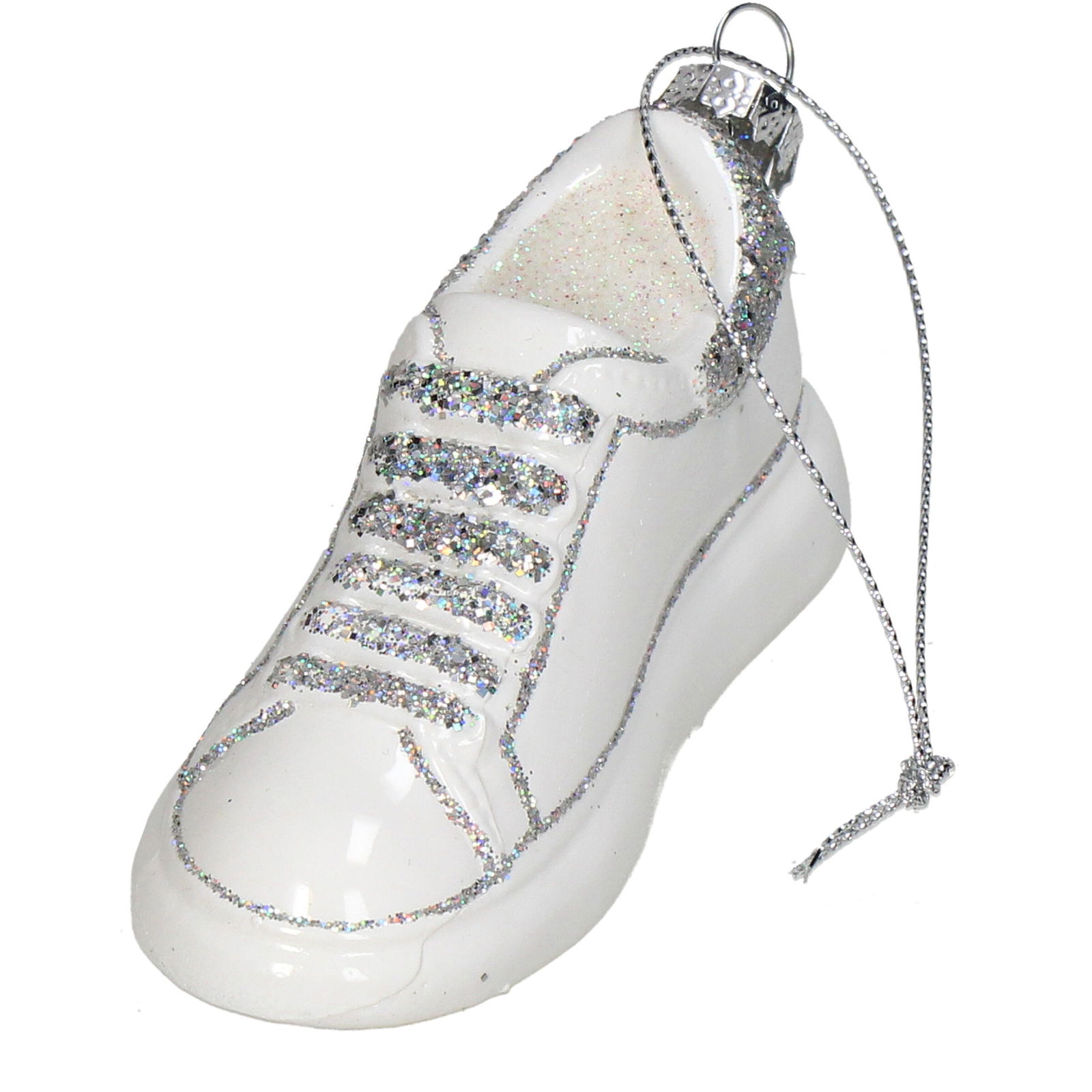 Ornament kerstbal Sportschoen Glas Wit 11 cm - HD Collection