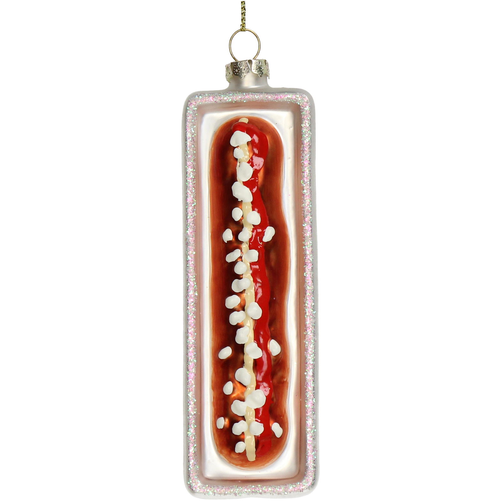 Ornament kerstbal Frikandel Glas Multi 12.8 cm - HD Collection