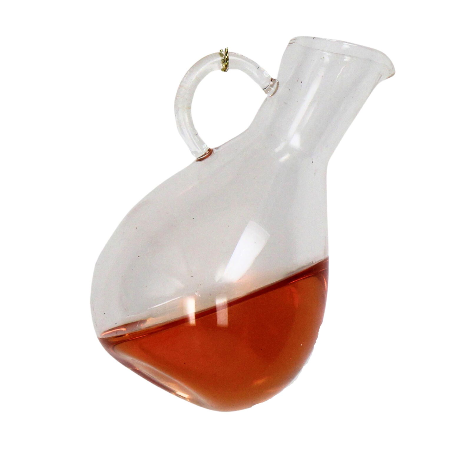 Ornament kerstbal Wijnkaraf Glas Roze 10 cm - HD Collection