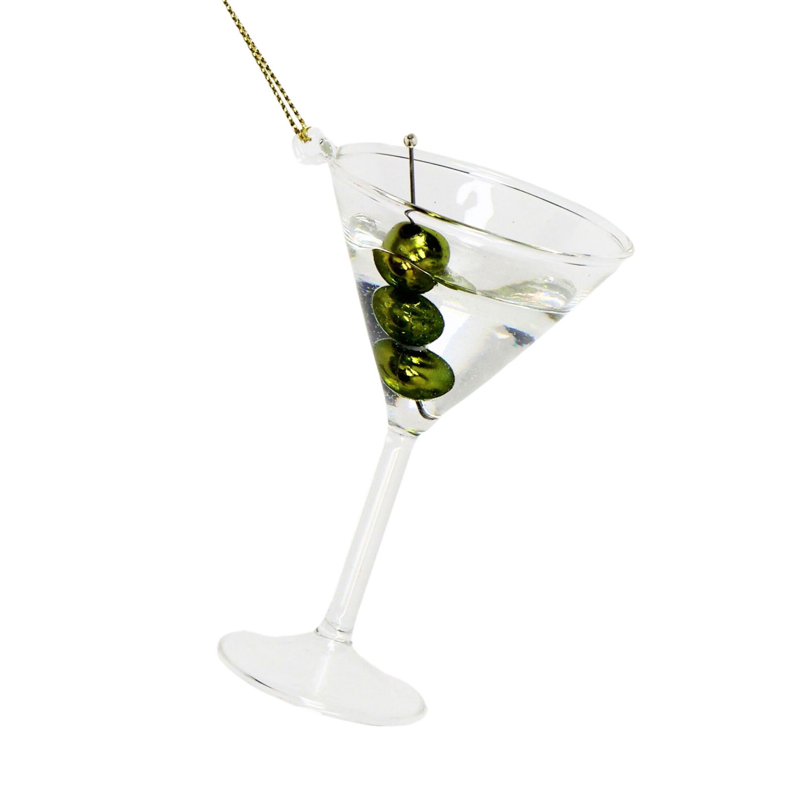 Ornament kerstbal Cocktail Martini Glas Helder 10.5 cm - HD Collection