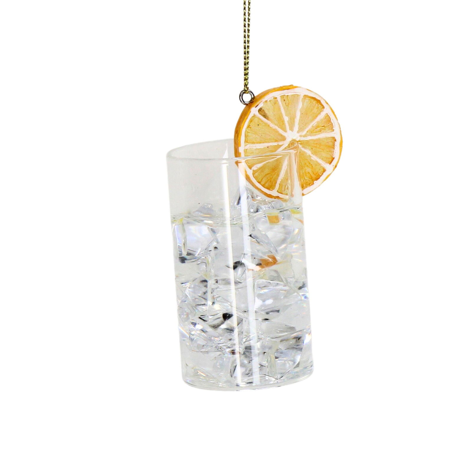 Ornament kerstbal Cocktail Gin Tonic Glas Helder 9 cm - HD Collection