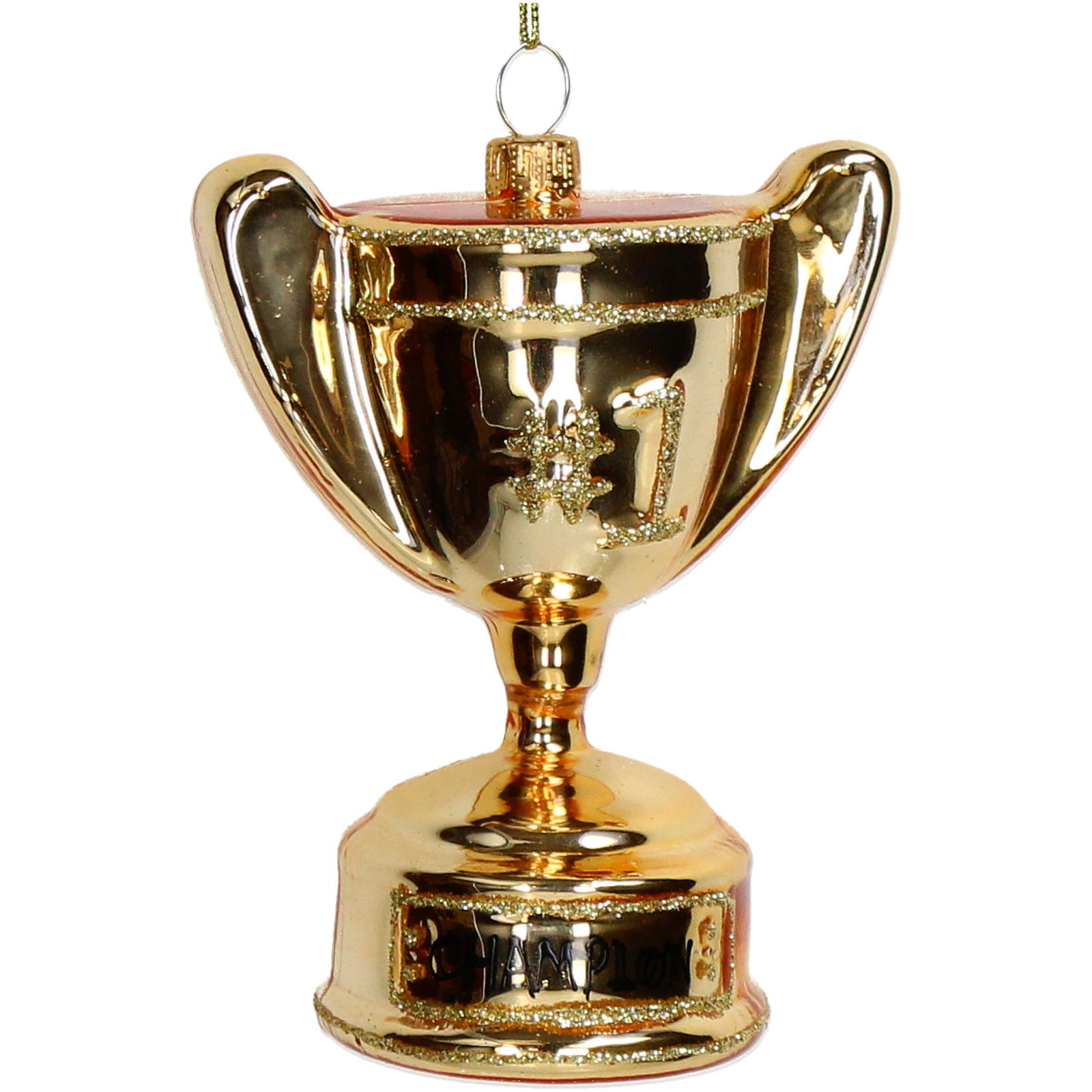 Ornament kerstbal Champions Cup Glas Goud 10.4 cm - HD Collection