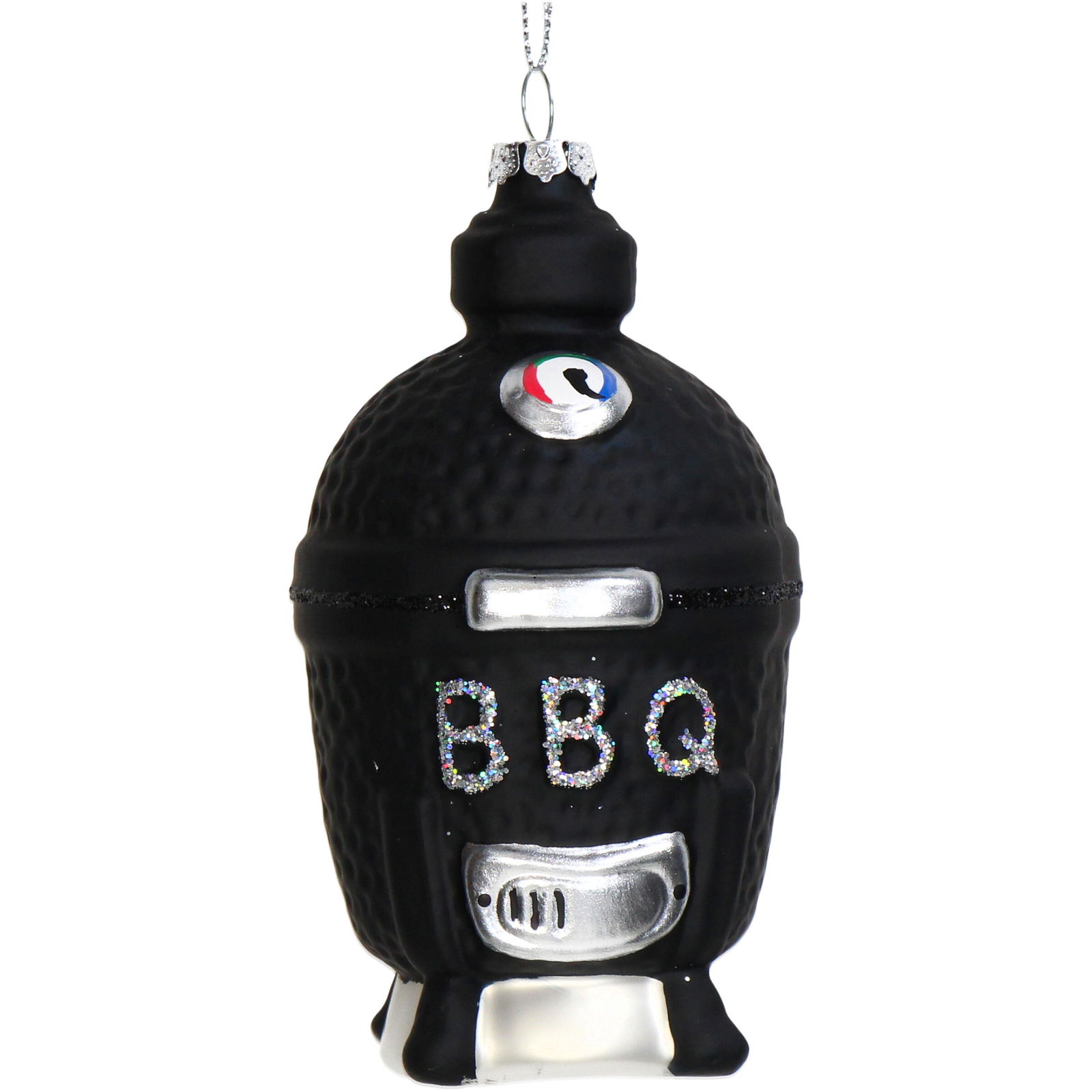 Ornament kerstbal Kamado Glas Zwart 11.9 cm - HD Collection