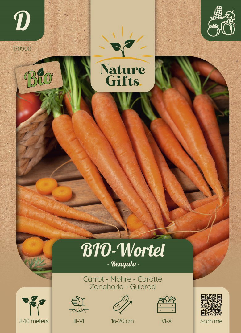 BIO Wortel Nantaise F1 groentenzaad Nature Gifts Baltus - Baltus