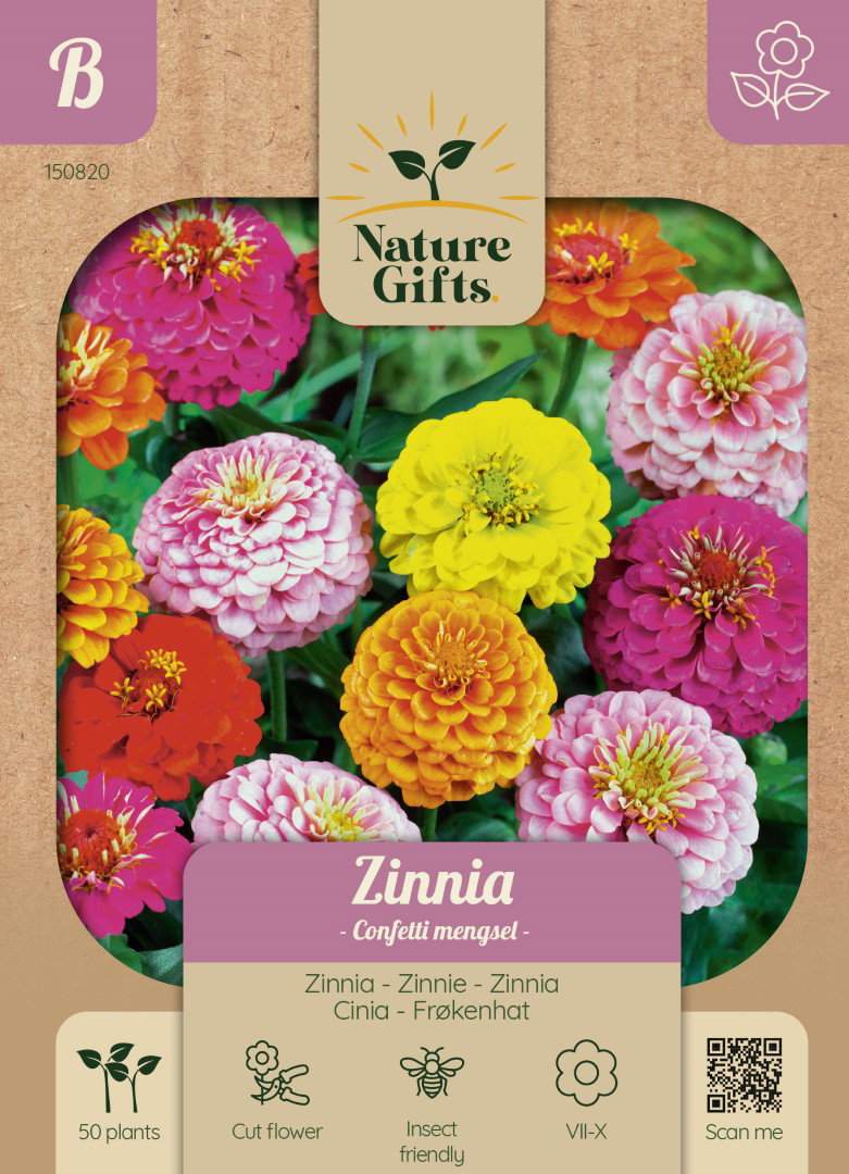 Zinnia Confetti mengsel bloemenzaad Nature Gifts Baltus - Baltus