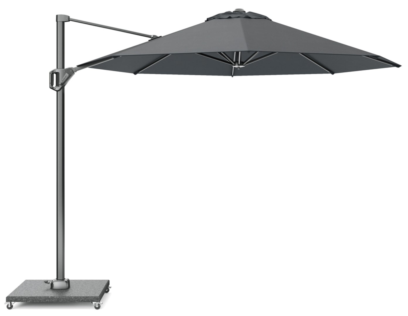 Voyager T1 dia. 300 cm antraciet zweefparasol zonwering Platinum - Platinum