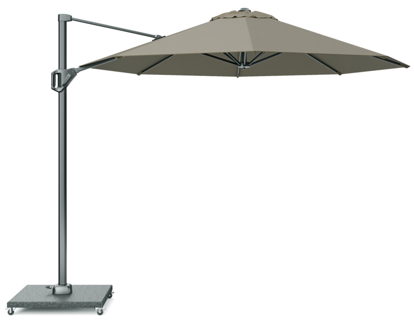 Voyager T1 dia. 300 cm taupe zweefparasol zonwering Platinum - Platinum