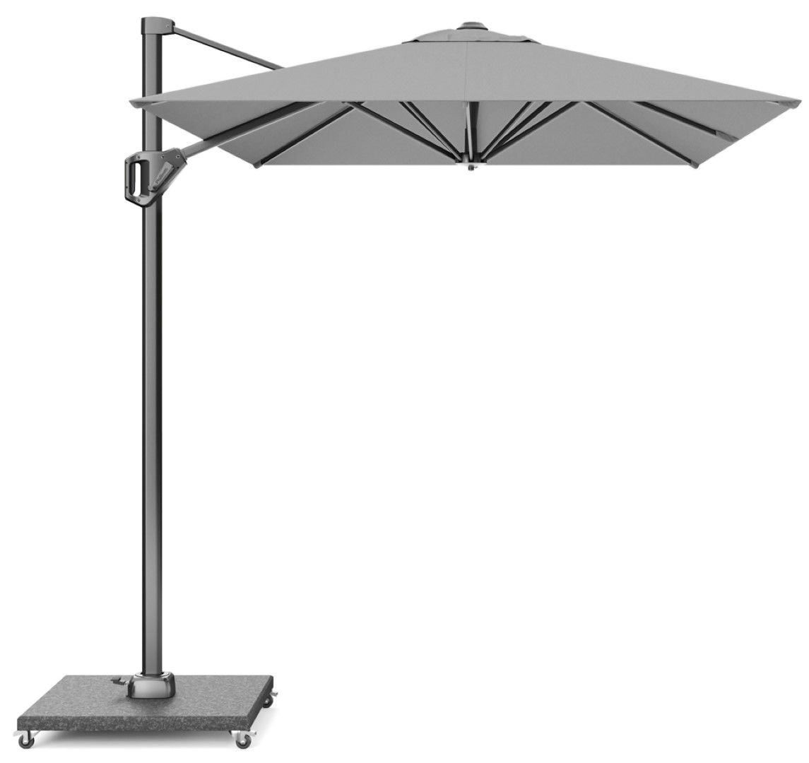 Voyager T1 300x200 cm lichtgrijs zweefparasol zonwering - Platinum