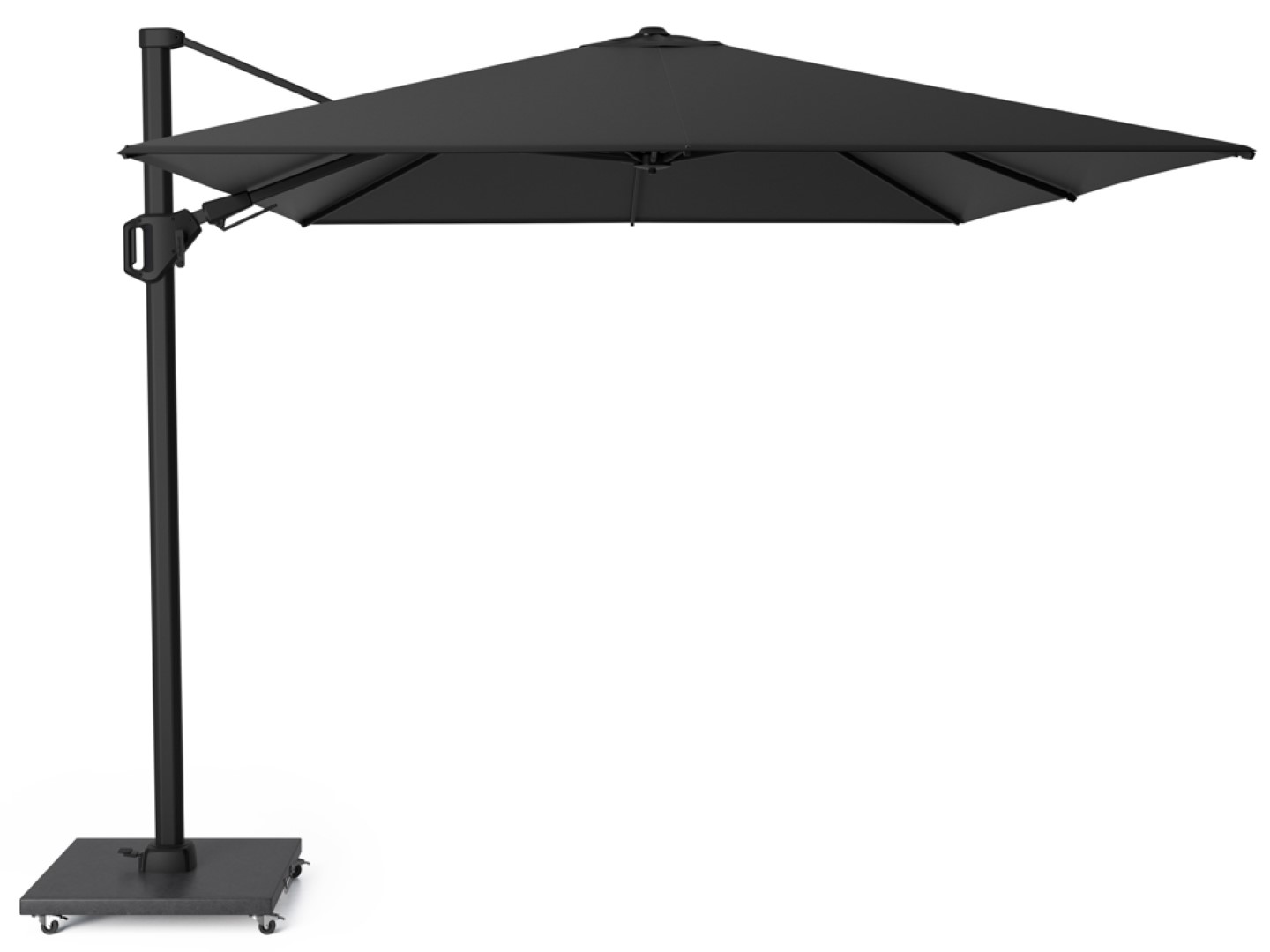 Challenger T2 premium 350x260 cm Jet black zweefparasol zonwering Platinum - Platinum