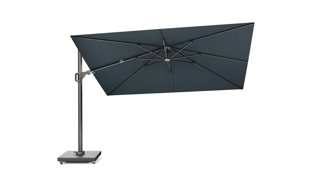 Platinum Zweefparasol Challenger T2 premium 260×350 cm Faded Black – zwart