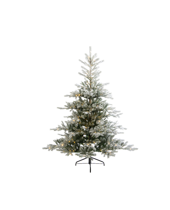 Grandis Fir kunstkerstboom groen besneeuwd met verlichting H210 cm D150 cm Everlands - Everlands