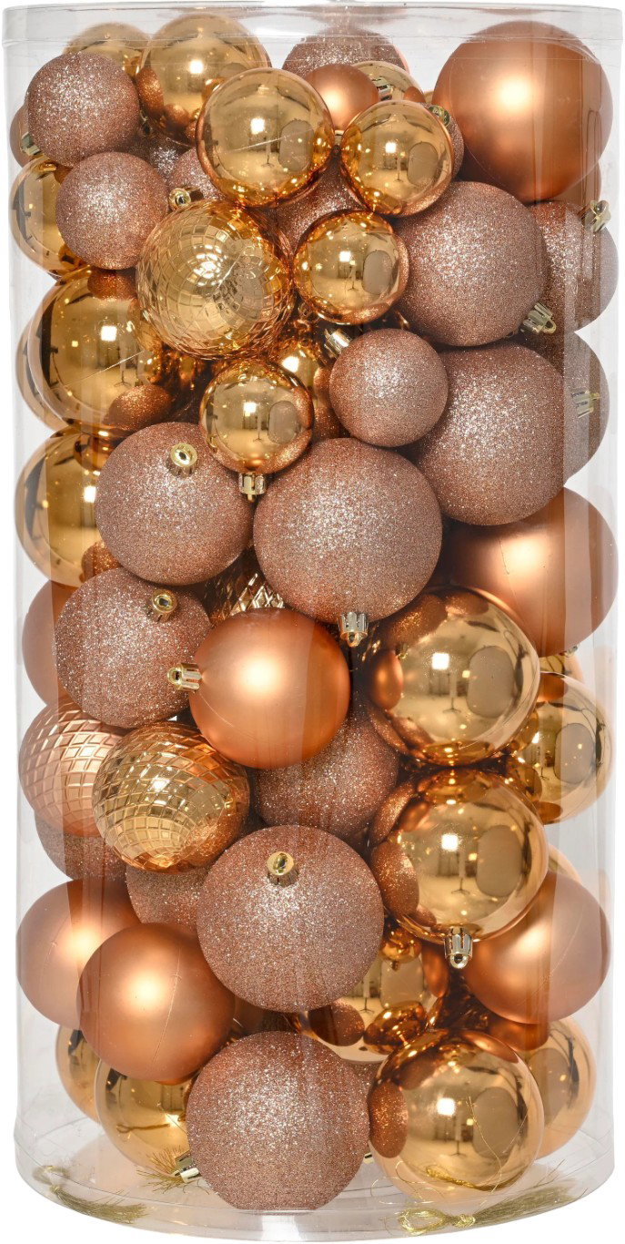 Decoris Kerstballen mix 100 st. brandy  - 