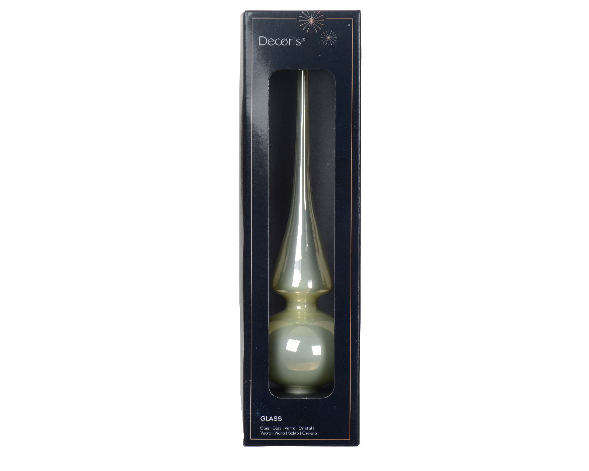Piek glas d6h26 cm wit mint P - Decoris