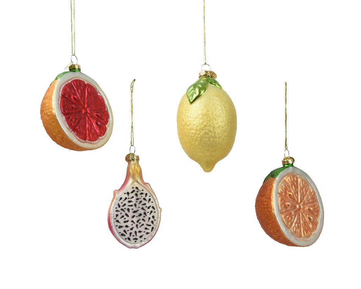 Fruit glas l6.4b6.4h11 cm geel a4 - Decoris