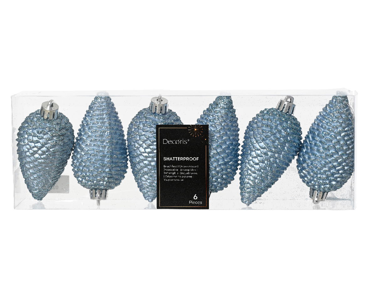 Denappel plastic d4.5h8 cm ijsblw 6st - Decoris
