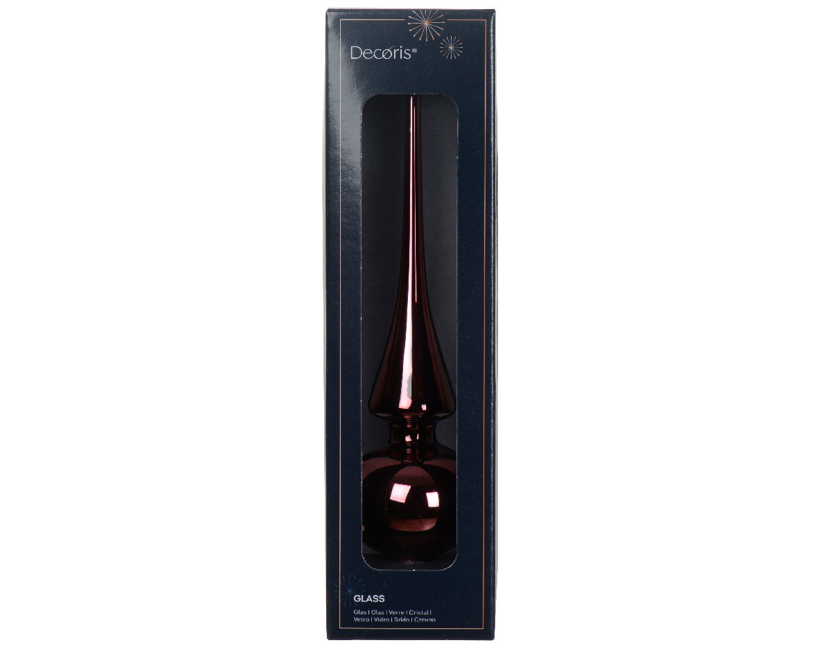 Piek glas d6h26 cm donker mauve X - Decoris