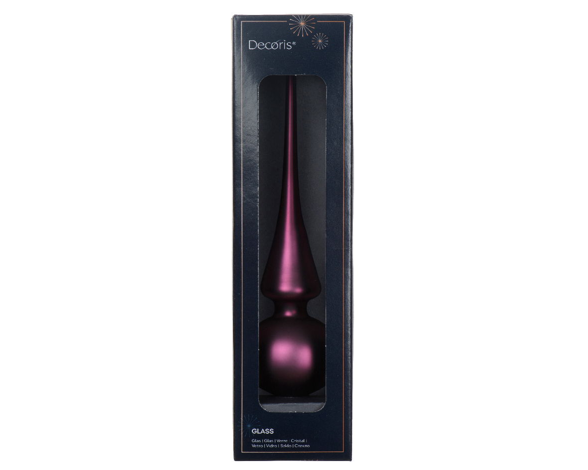 Piek glas d6h26 cm donker mauve Y - Decoris