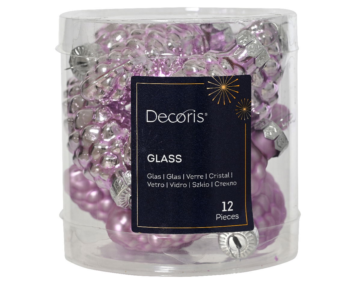 Denappel glas d2.5h6 cm f.lila 12st - Decoris