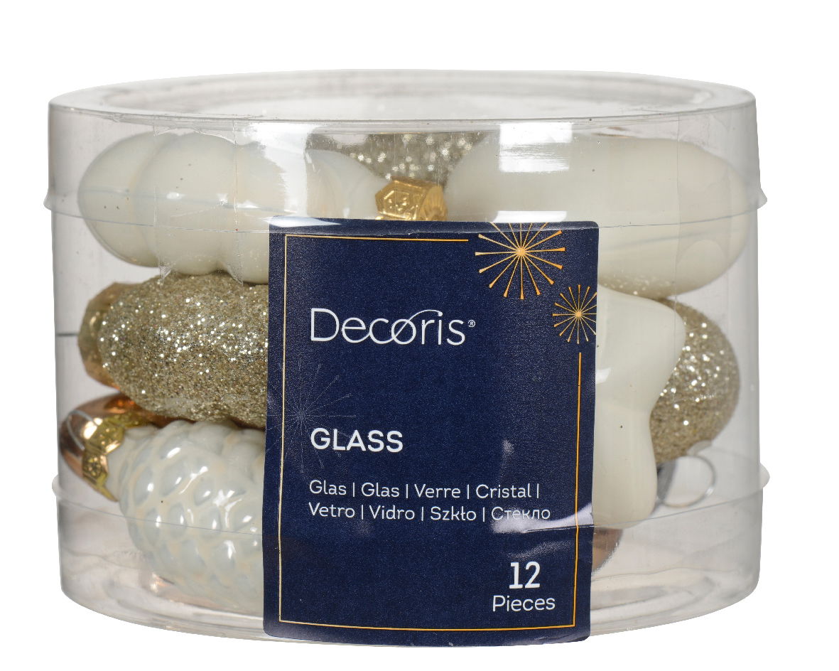 Figuur glas l2b4h4 cm prl 12st - Decoris