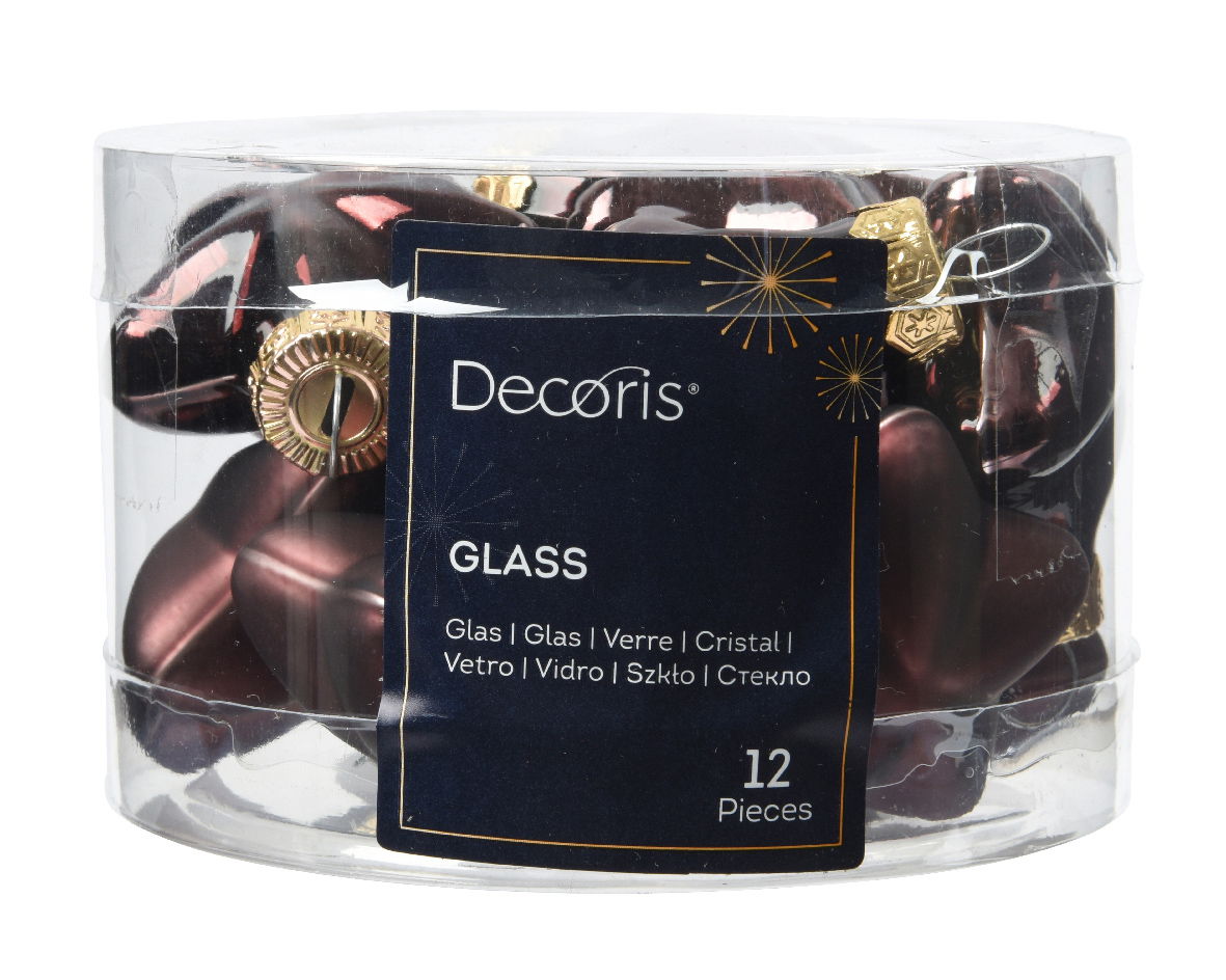 Ster glas l2b4.5h4 cm z.trffl 12st - Decoris