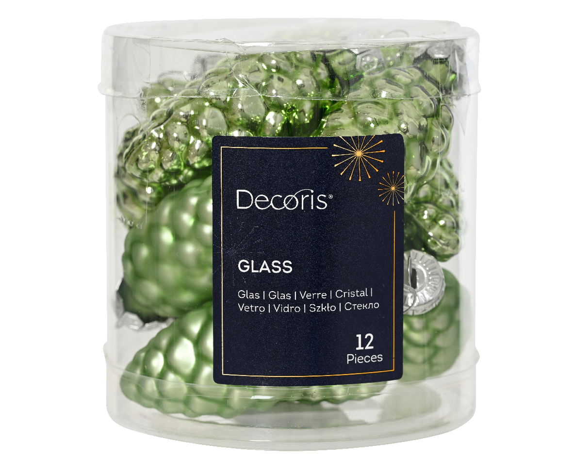 Denappel glas d2.5h6 cm g.thee 12st - Decoris