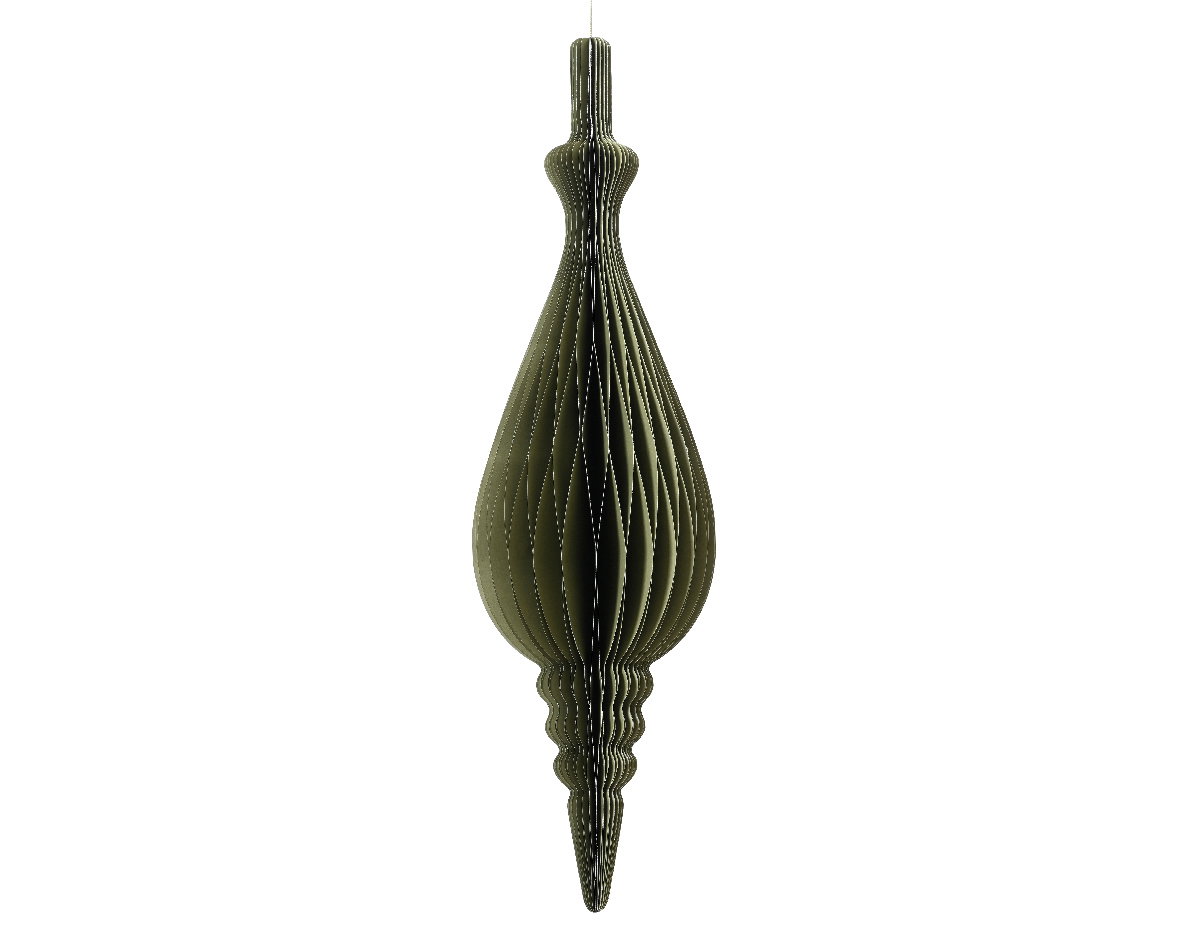 Decoris Ornament papier d22h80 cm groen kerst  - 