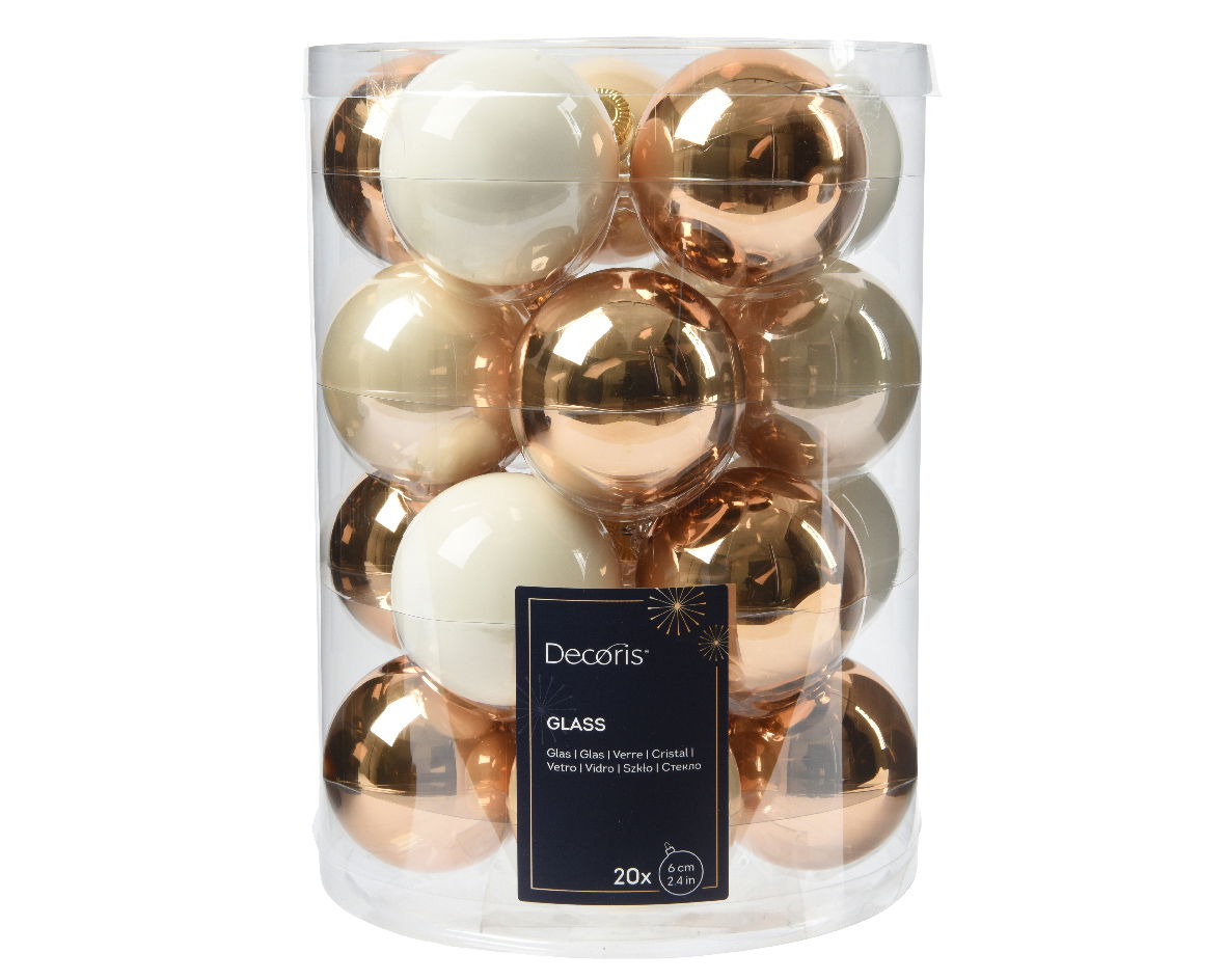 Kerstbal glas d6 cm prl 20st - Decoris
