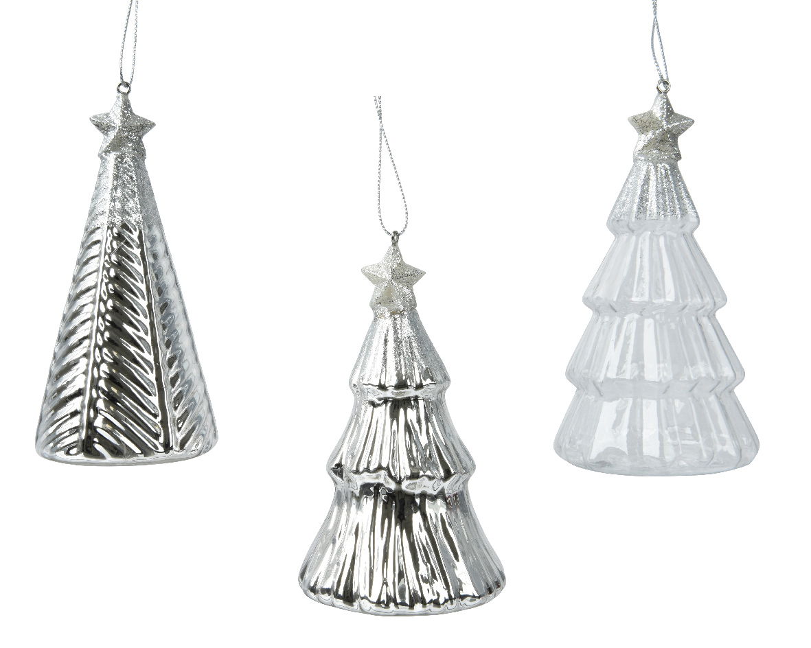 Boom glas d6.7h12.6 cm zilver a3 - Decoris