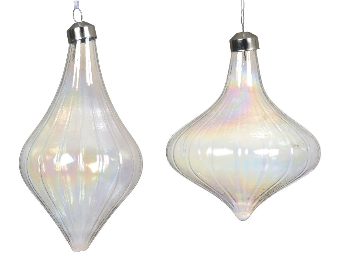 Kerstbal glas d10h13.5 cm helder a2 - Decoris