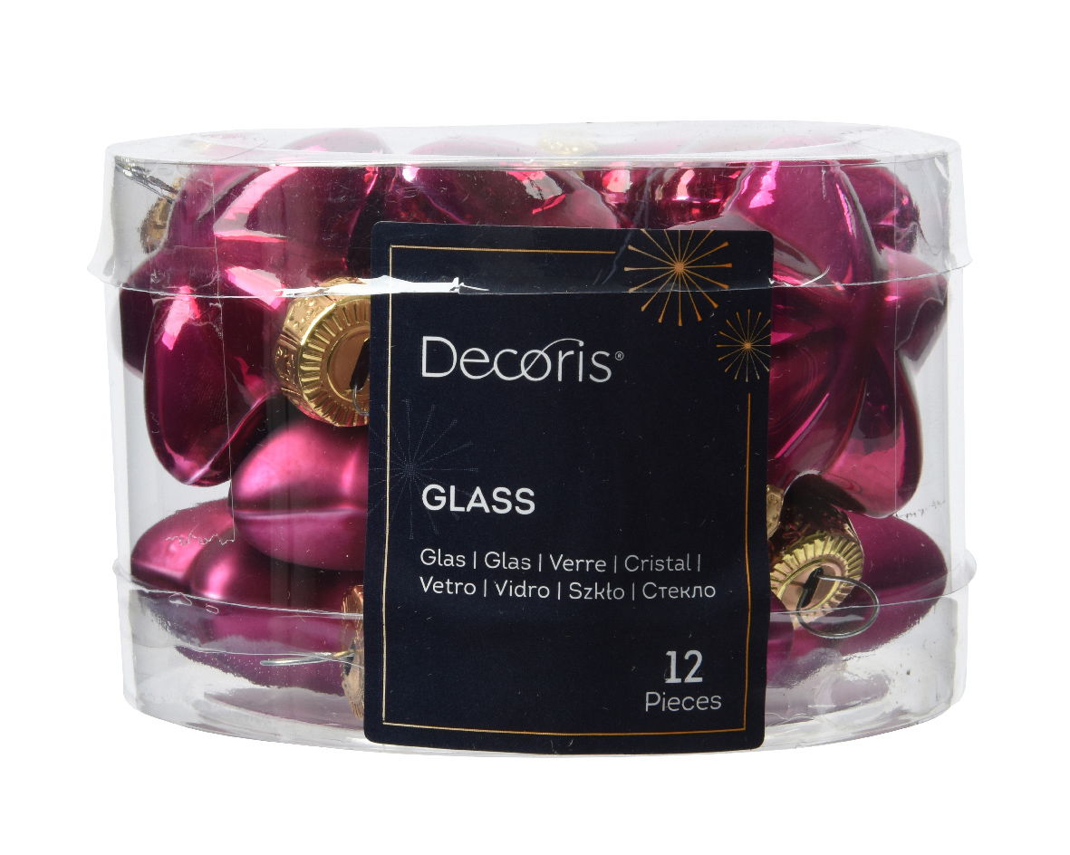 Ster glas l2b4.5h4 cm groentappl 12st - Decoris